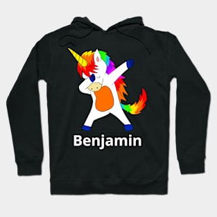 Benjamin First Name Personalized Dabbing Unicorn Hoodie